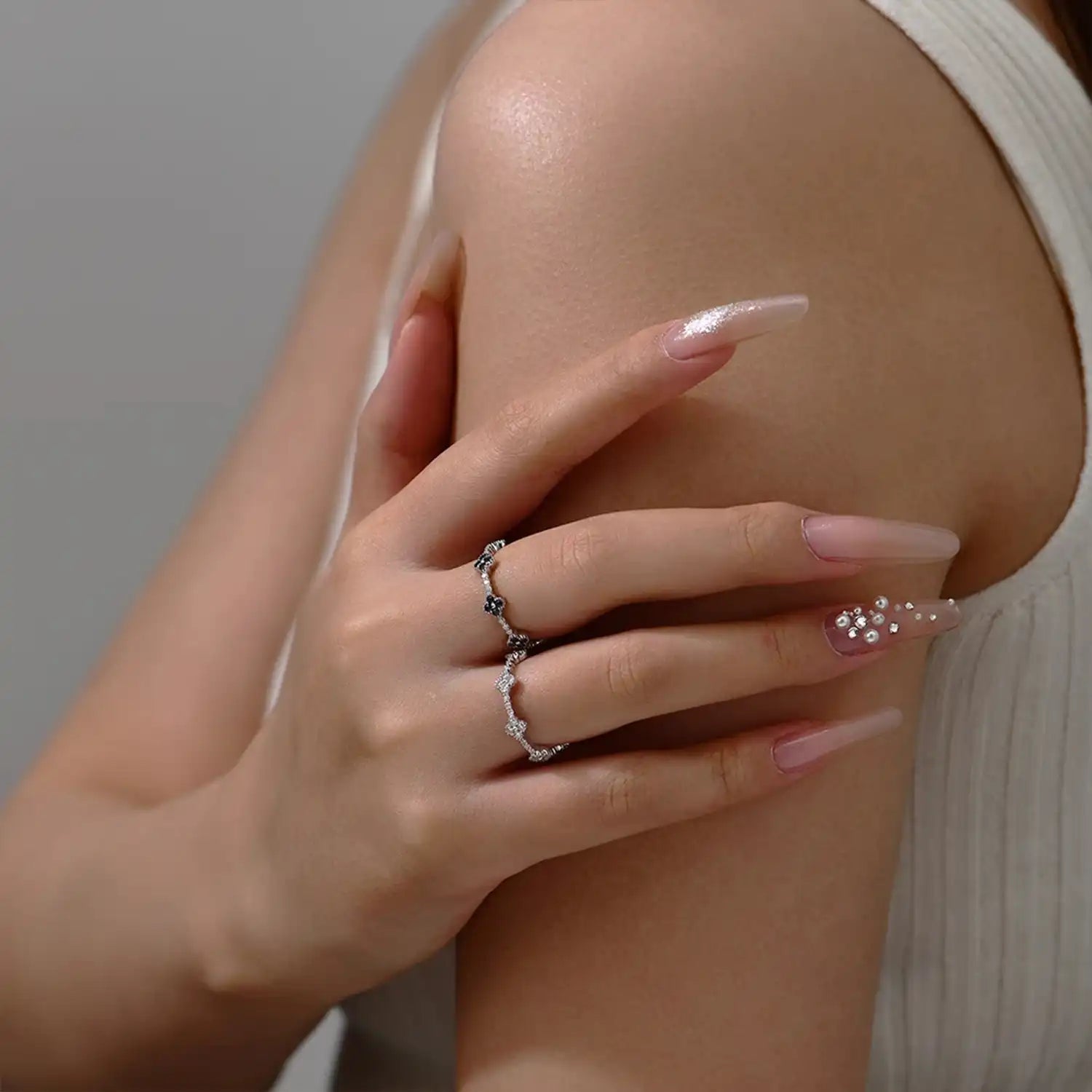 Timeless Eternity Ring – White Moissanite (White Gold)